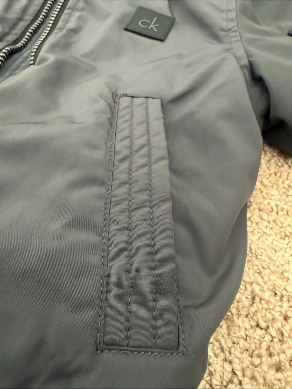 Calvin Klein Jeans Boys Charcoal Gray MA-1 Bomber Jacket Size 4T M(4)